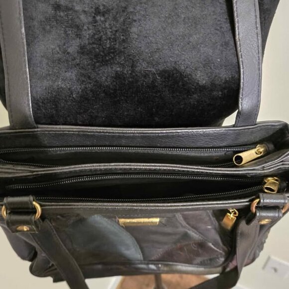 ✨️Vintage✨️ 1980's Black Multi-color Patchwork Handbag - Picture 4 of 7